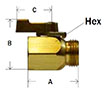 Brass One Way Ball Valve - FGH x MGH Diagram